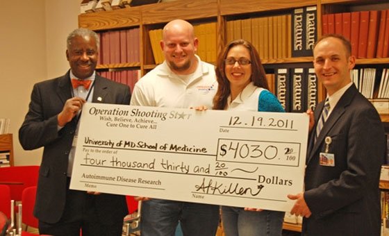 Operation Shooting Star donates $4,030.20 to the University of Maryland School of Medicine.